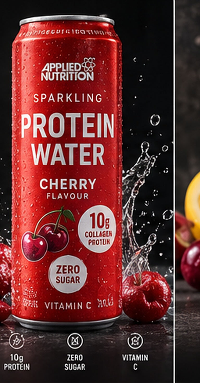 Applied Nutrition Sparkling Protein Water, Cherry, 10g collagen protein