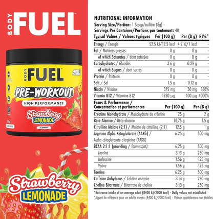 BodyFuel Pre-Workout Powder – High Energy (40 Servings)