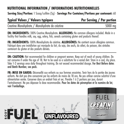 BodyFuel Creatine Monohydrate – 60 Servings