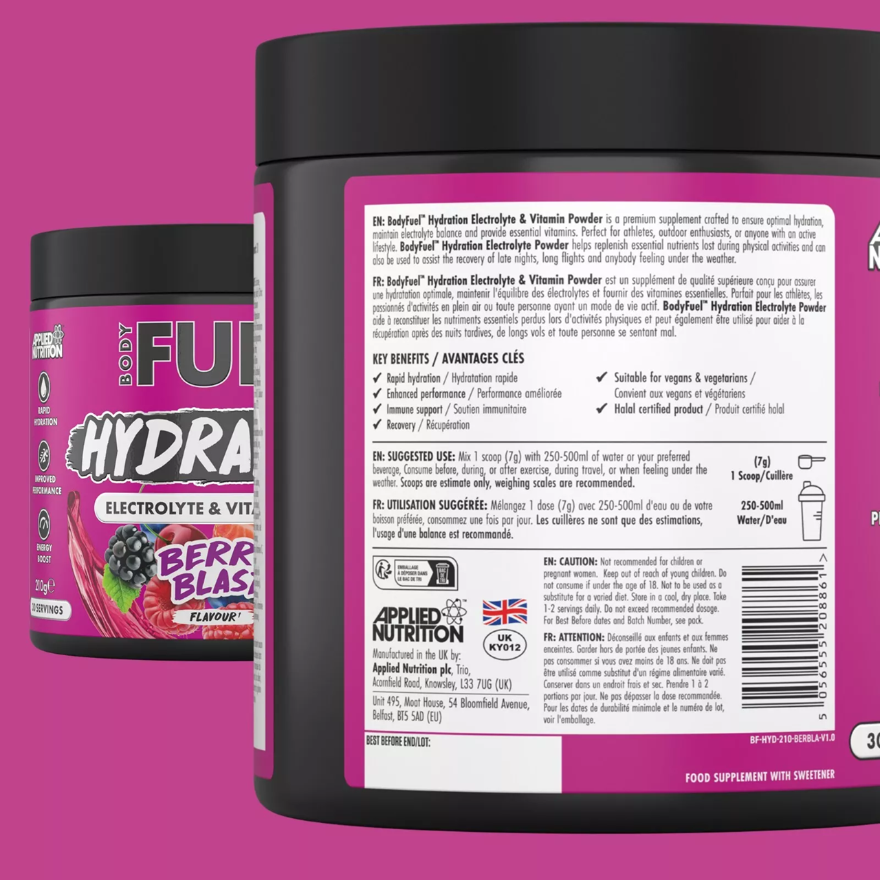 BodyFuel Hydration Powder – Electrolyte Mix (30 Servings)