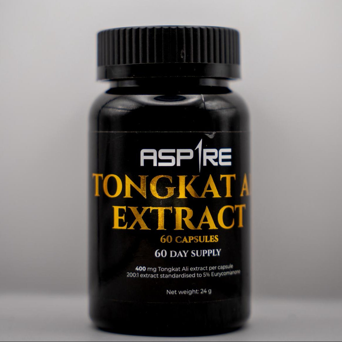 Aspire1 Tongkat Ali Root Extract Capsules - 60 capsule bottle, front view