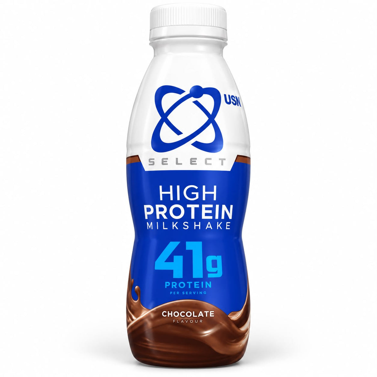 USN Select High Protein Milkshake, Chocolate, 41g protein, 500ml bottle