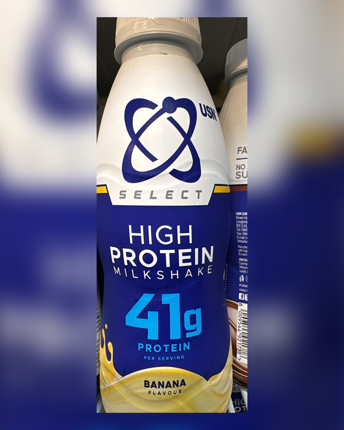 USN Select High Protein Milkshake, Banana, 41g protein, 500ml